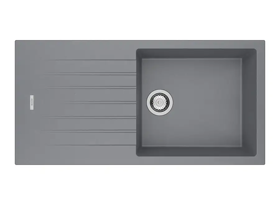 grey composite single bowl sink
